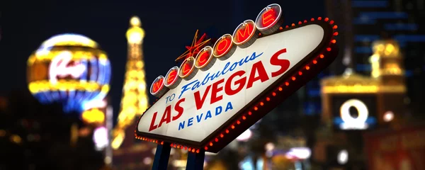 Foto op Canvas Welkom bij Fabulous Las Vegas Neon Sign © somchaij