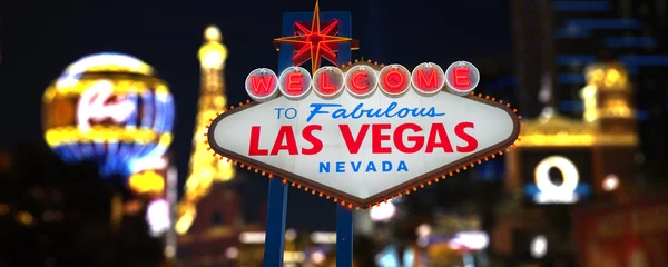 Foto auf Alu-Dibond Willkommen bei der Leuchtreklame von Fabulous Las Vegas © somchaij