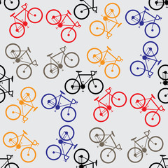 Seamless pattern colorful bicycles