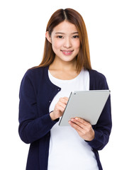 Asian woman use of digital tablet