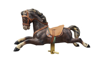 Fototapeta premium Old wooden and vintage Carousel Horse