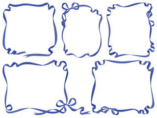 Set of vector frames of festive ribbons