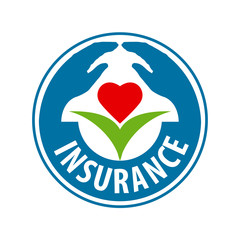 vector logo hand guard flower with heart