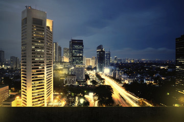 Jakarta City Nightscape Background