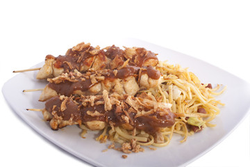 plate with satay