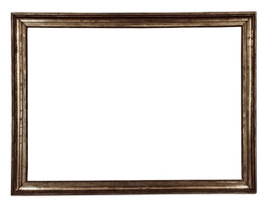 Fototapeta premium antique wooden frame On white background