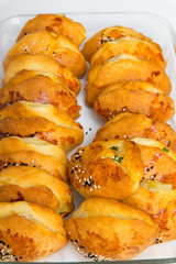 Pogataschen gefüllt