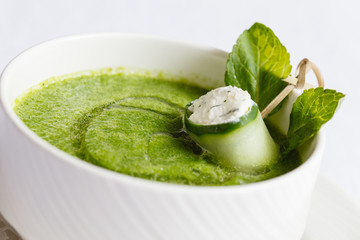 green cream soup