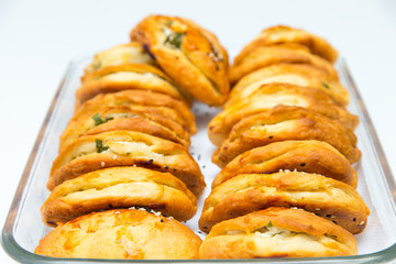 Pogataschen gefüllt