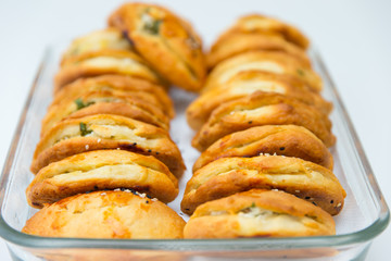 Pogataschen gefüllt