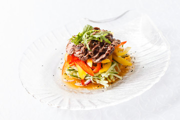 steak with vegetables