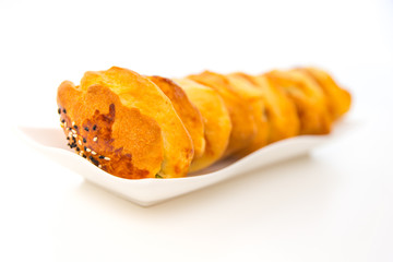 Pogataschen gefüllt