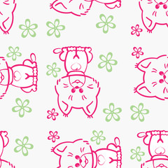 Seamless pattern  Cute cats