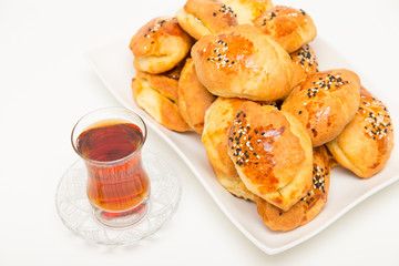 Pogataschen gefüllt