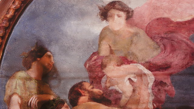 Fresco Paintings in ornate rooms of an Italian renaissance villa
