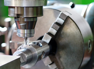 Close Up of Milling Machine in Operation