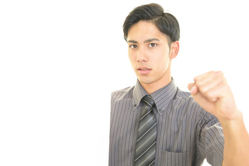 ガッツポーズのビジネスマン