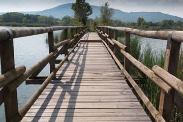Obraz premium wooden bridge on the lake