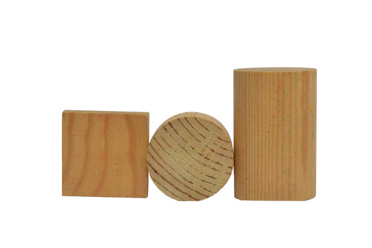 Three wooden cubes