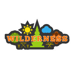 Wilderness badge sticker or logo.
