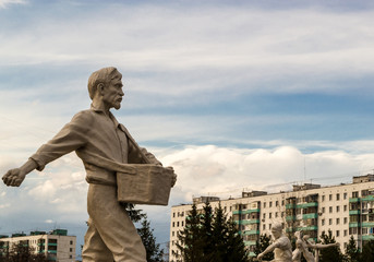 Seed Sowing White Man Statue