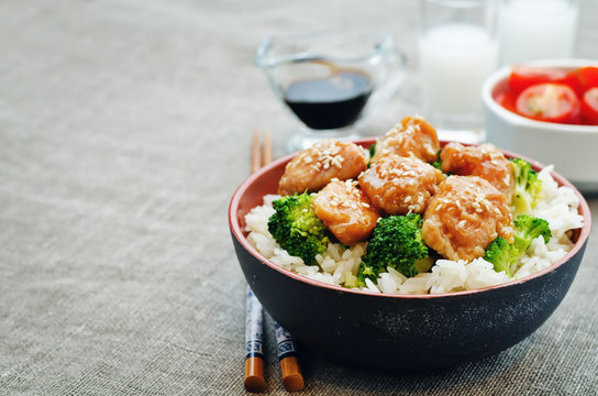 Teriyaki Chicken And Broccoli Stir Fry With Rice