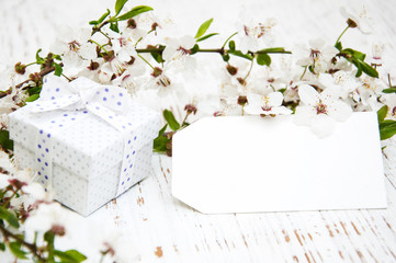 Spring blossom and gift box