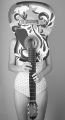 Fototapeta na wymiar woman with acoustic guitar