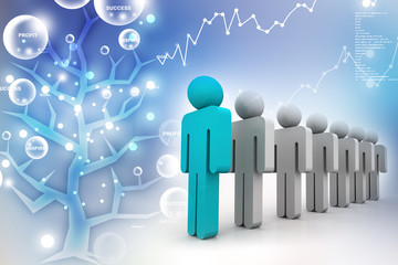 Concept of leader with business guys