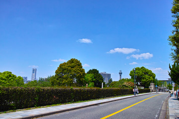 横浜山手の外人墓地からの風景