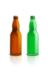 bottles with reflection