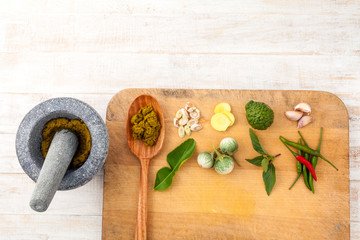 Thai food Cooking ingredients. - Paste of thai popular food.