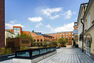 Modern glass building in center of Moscow
