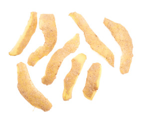 Multiple different potato peels isolated
