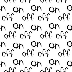 On and Off words Seamless pattern