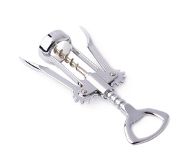 Glossy metal wine bottle opener
