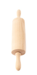 Small wooden rolling pin isolated