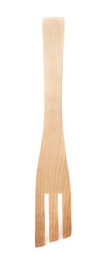 Used wooden fork spatula isolated