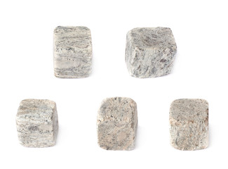 Set of five whiskey granite stones