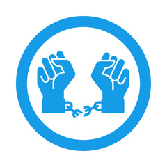 Icono redondo libertad azul