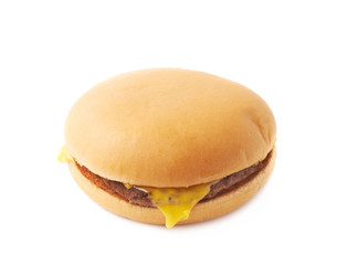 Meat burger with cheese isolated