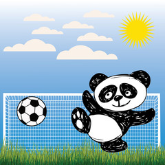 Cute Panda plays ball