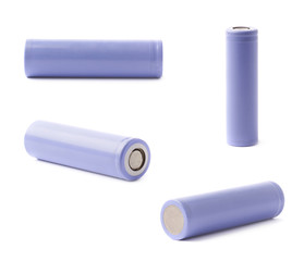 Violet rechargeable battery isolated