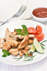 Chicken roasted meat and vegetable