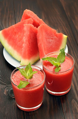 Watermelon cocktail in glass