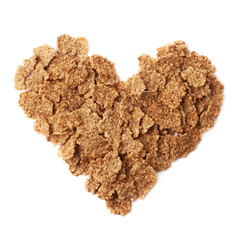 Heart shape made of cereal flakes