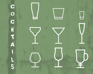 Beverage vector thin line symbol icon. Cocktails. Party outline