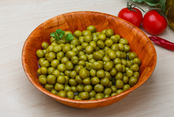 Green canned peas