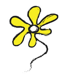 doodle yellow flower