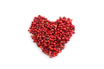 red peppercorns hart shape